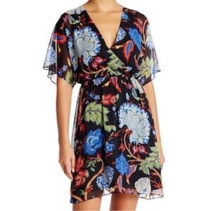Alice +Olivia Floral multicolor Black Dress size 4.